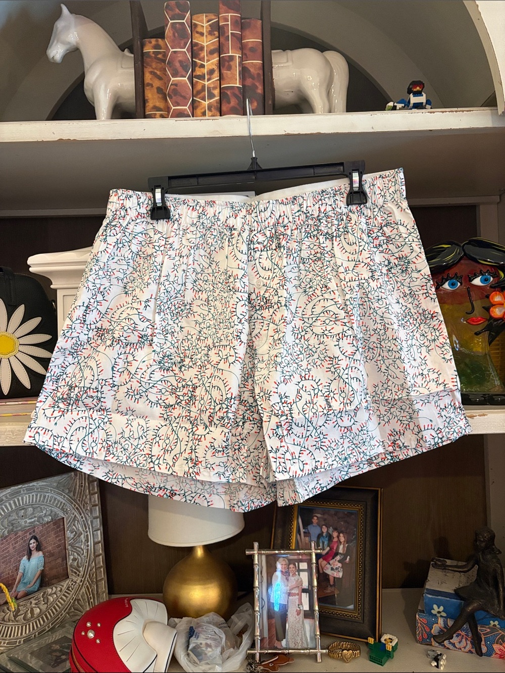 Lake Pajamas Men’s Poplin Boxer in Tangled Lights SZ XXL NEW